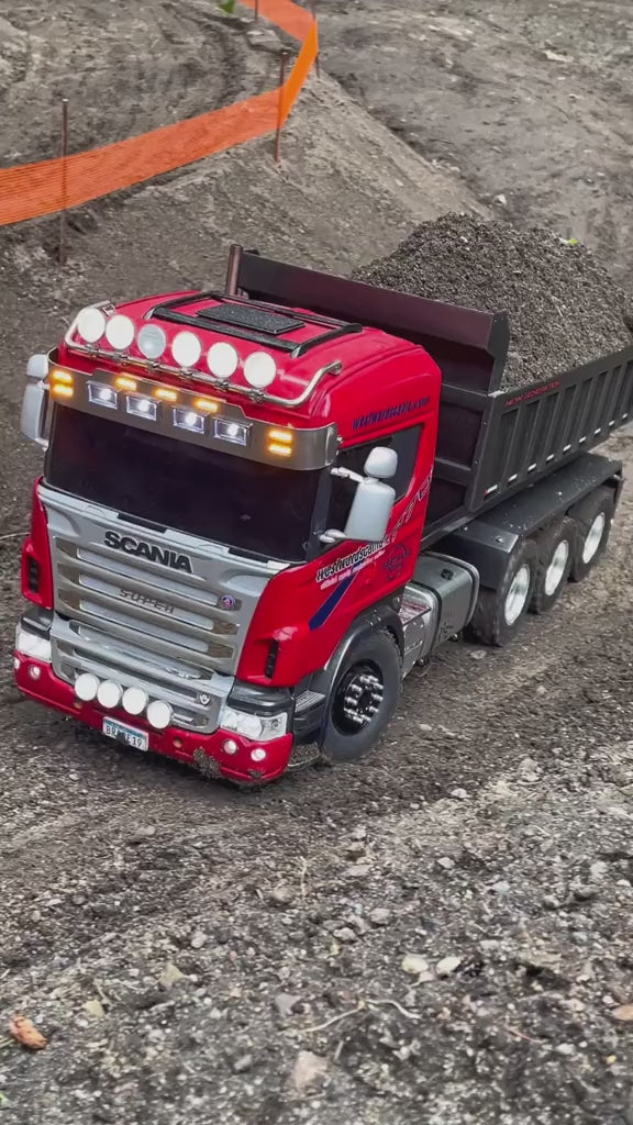 Caminhão Basculante Scania P450 XT 8x4 Euro 6 Controle Remoto - Escala 1/14
