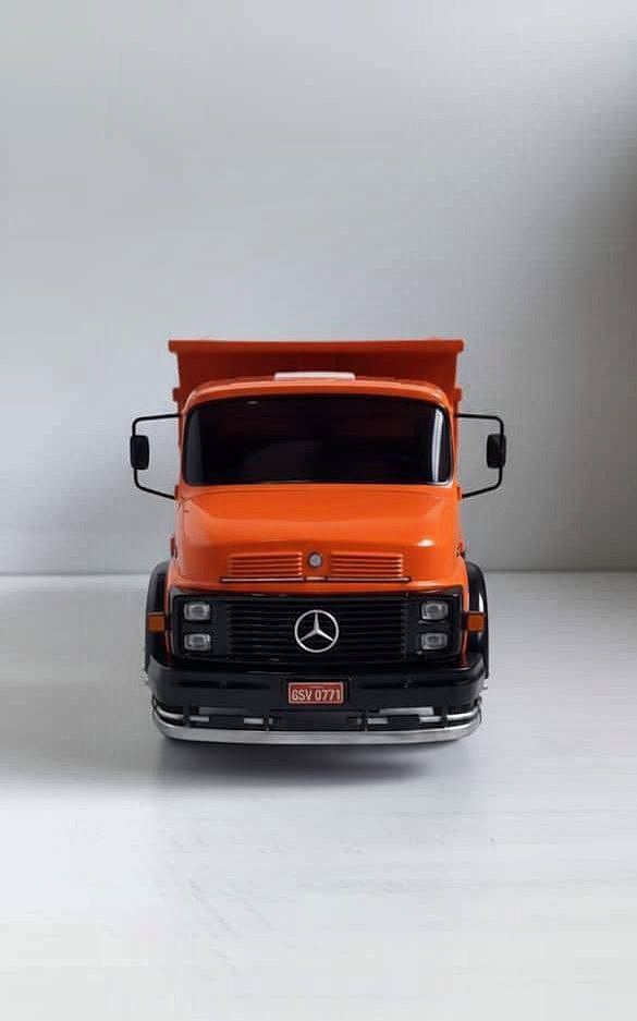 Miniatura Mercedes-Benz L-1113 Basculante Laranja - (Escala 1/24)